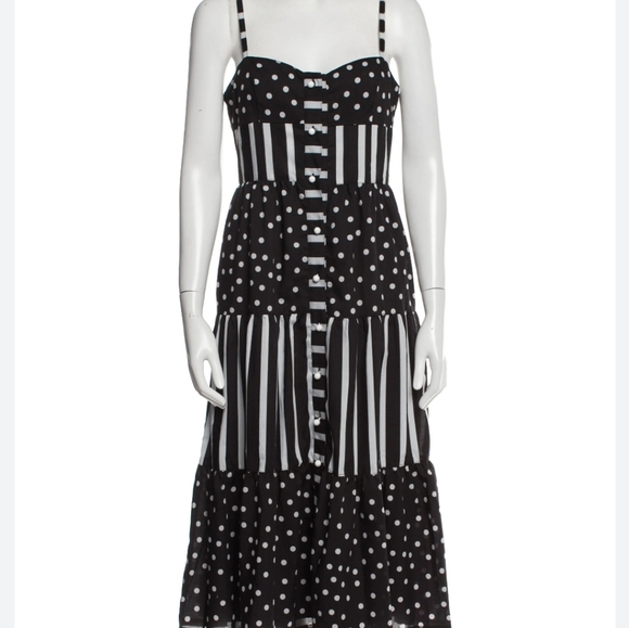 Solid & Striped Tiered Polka Dot and Striped Midi dress ASO Pippa Middleton - Picture 2 of 5